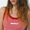Gestreiftes Tanktop mit Stickerei