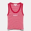 Gestreiftes Tanktop mit Stickerei