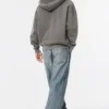 Gewaschener Hoodie mit Reißverschluss und boxiger Passform