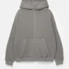 Gewaschener Hoodie mit Reißverschluss und boxiger Passform