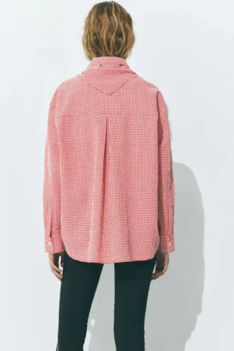 Gingham-Kariertes Bandana-Hemd