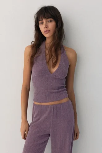 Halter-Top aus Krepp