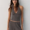 Halter-Top aus Krepp Halter-Top aus Krepp