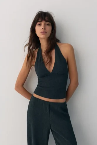 Halter-Top aus Krepp