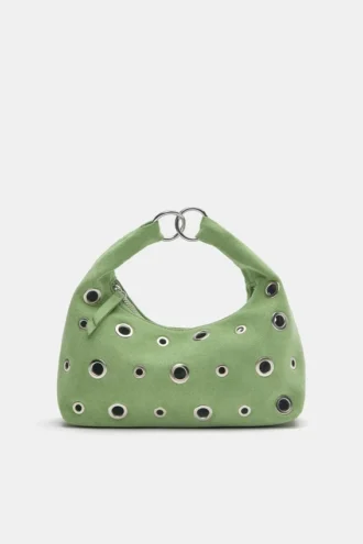 Handtasche aus Kunstleder mit Nieten
