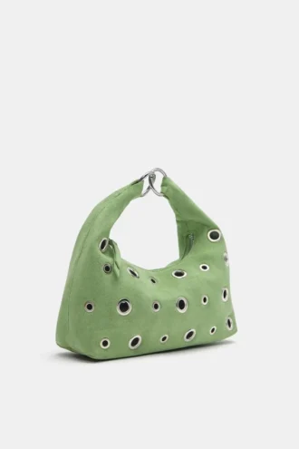 Handtasche aus Kunstleder mit Nieten