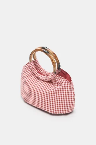 Handtasche mit Gingham-Print