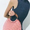 Handtasche mit Gingham-Print Handtasche mit Gingham-Print