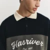 Hasriver-Poloshirt mit grafischem Einsatz
