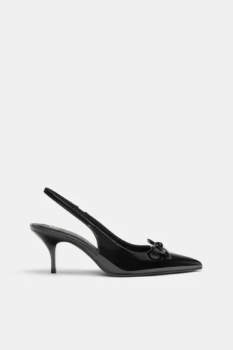 High Heels aus Lackleder mit Schleife
