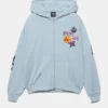 Hoodie mit Aufnähern und Reißverschluss