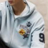 Hoodie mit Aufnähern und Reißverschluss