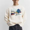 Hoodie mit gesticktem Slogan-Motiv