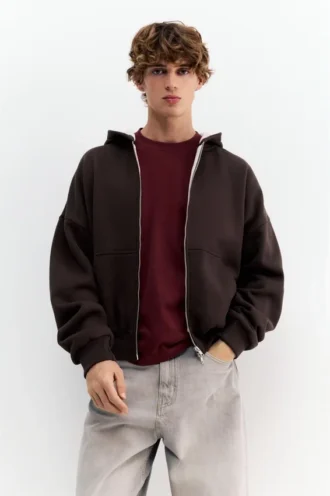 Hoodie mit Grafikprint und Reißverschluss