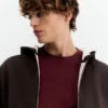 Hoodie mit Grafikprint und Reißverschluss