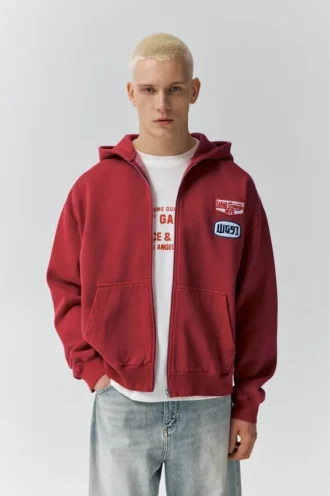 Hoodie mit Reißverschluss und Aufnähern