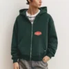 Hoodie mit Reißverschluss und Aufnähern