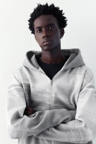 Interlock-Hoodie mit Reißverschluss
