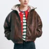 Jacke aus Kunstleder im Used-Look
