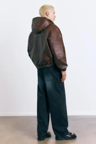 Jacke aus Kunstleder im Used-Look