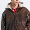 Jacke aus Kunstleder im Used-Look
