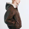 Jacke aus Kunstleder im Used-Look