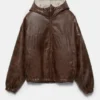 Jacke aus Kunstleder im Used-Look