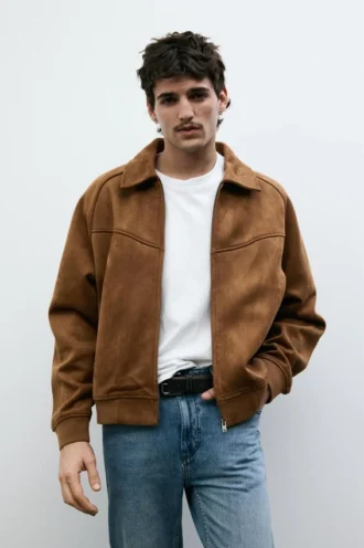 Jacke aus Kunstwildleder