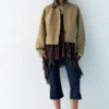 Jacke mit Kunstlederkragen
