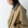 Jacke mit Kunstlederkragen