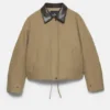 Jacke mit Kunstlederkragen