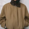 Jacke mit Kunstlederkragen
