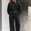 Jeans mit lockerer Passform und weitem Bein