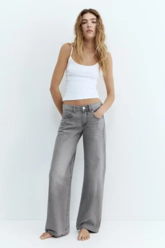 Jeans mit niedriger Leibhöhe und geradem Bein