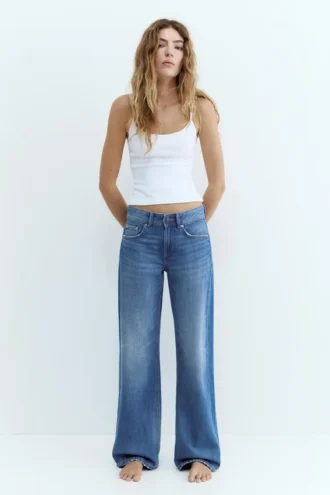 Jeans mit niedriger Leibhöhe und geradem Bein