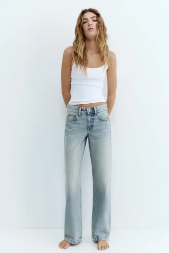 Jeans mit niedriger Leibhöhe und geradem Bein