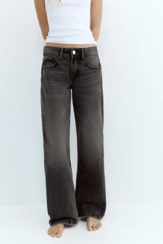 Jeans mit niedriger Leibhöhe und geradem Bein