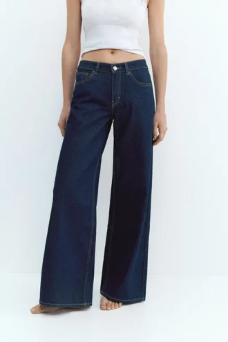 Jeans mit niedriger Leibhöhe und weitem Bein