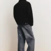 Jeansjacke mit Kunstfellkragen