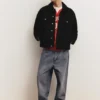 Jeansjacke mit Kunstfellkragen