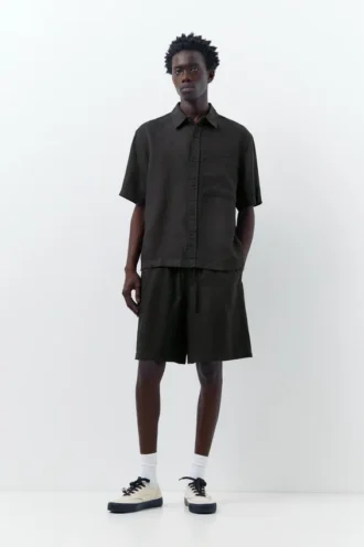 Jogger-Bermudashorts aus 100 % Leinen
