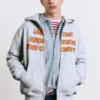Kapuzen-Sweatshirt mit Reißverschluss und Text