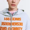 Kapuzen-Sweatshirt mit Reißverschluss und Text