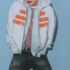 Kapuzen-Sweatshirt mit Reißverschluss und Text