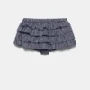 Karierter Skort mit Rüschen