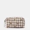 Kulturtasche mit Croissant-Motiv aus Gingham Kulturtasche mit Croissant-Motiv aus Gingham