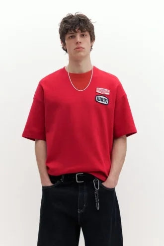 Kurzarm-Sweatshirt mit Aufnäher