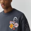 Kurzarm-Sweatshirt mit Aufnähern Kurzarm-Sweatshirt mit Aufnähern
