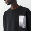 Kurzarm-Sweatshirt mit Fotodruck