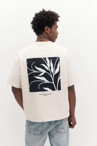 Kurzarm-Sweatshirt mit Slogan